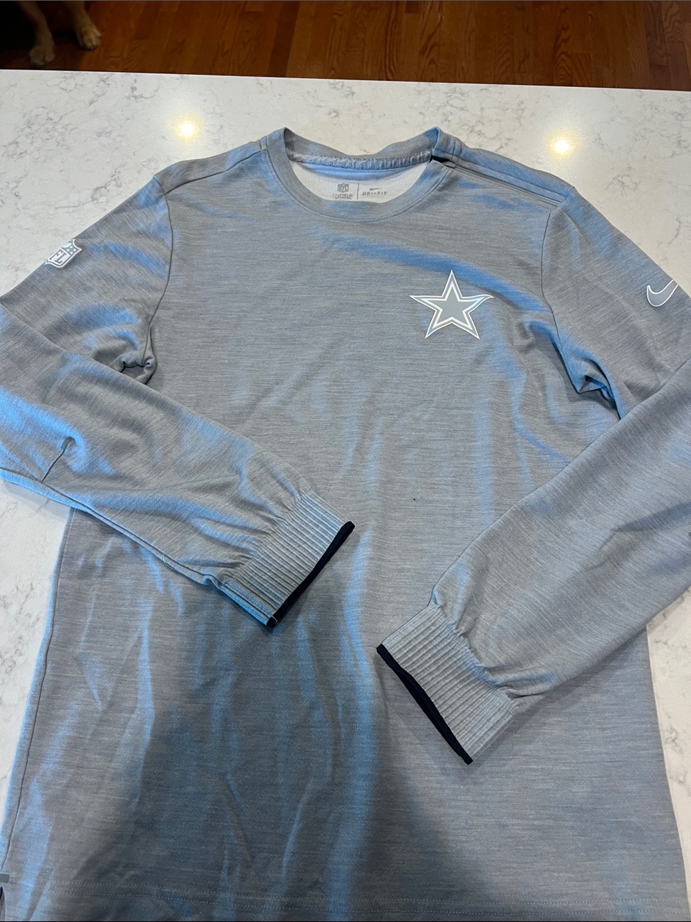 Nike Men’s Light Gray Long Sleeve Dallas Star Performance Shirt